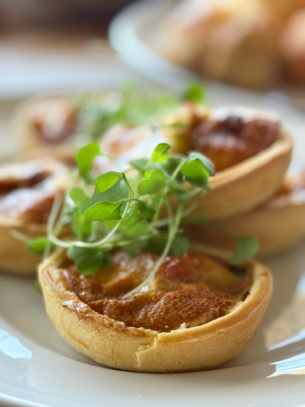 Mini Quiche with Caramelised Onion and Feta (V)