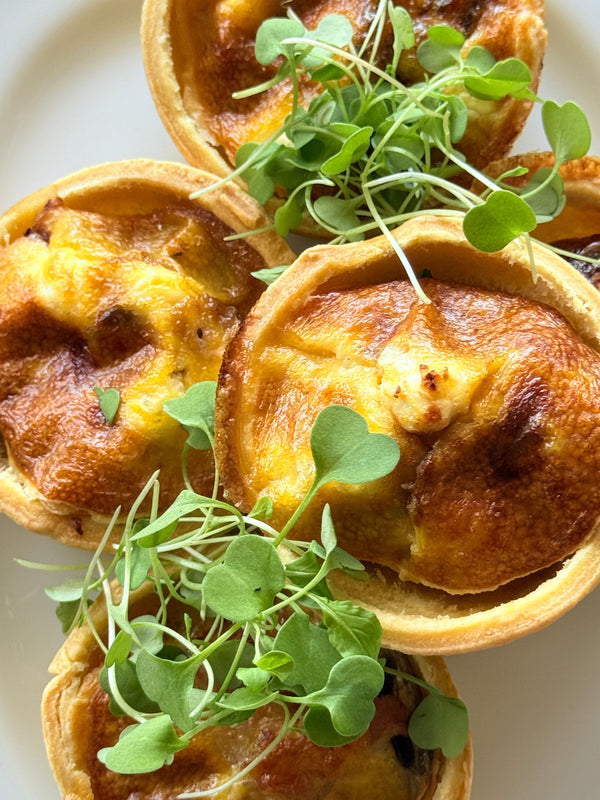Mini Quiche with Caramelised Onion and Feta (V)