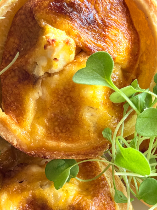Mini Quiche with Caramelised Onion and Feta (V)