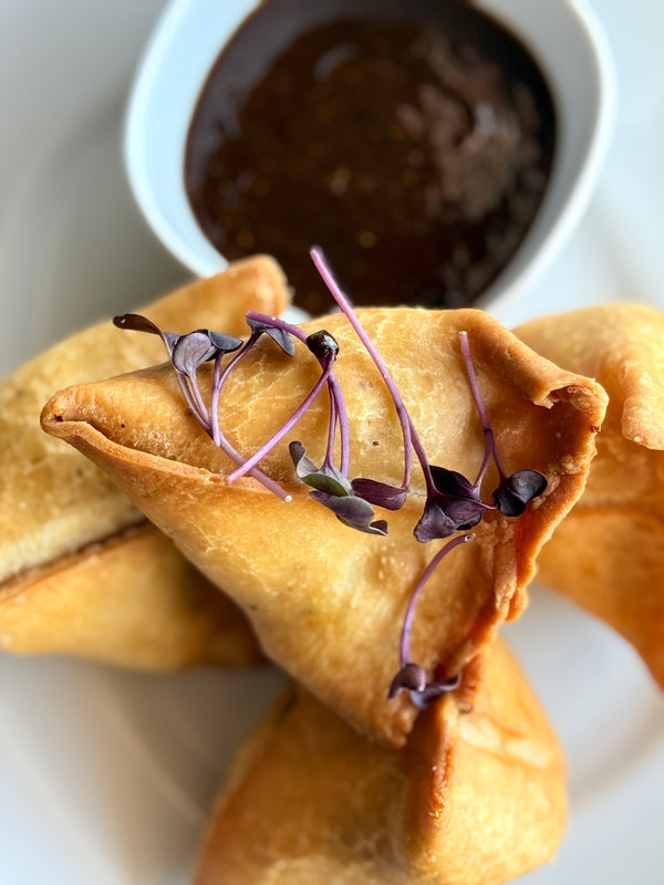 Vegetarian Samosa with Tamarind Sauce (V)