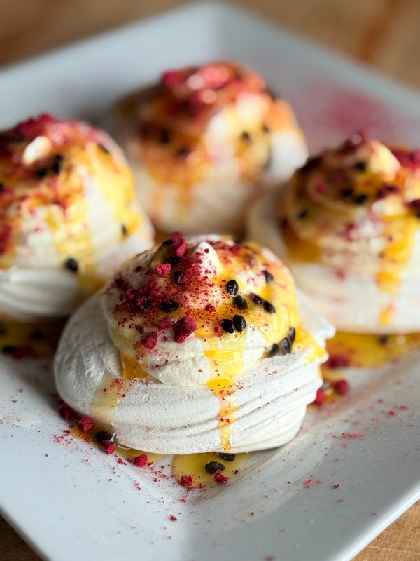 Mini Pavlovas with Fruit Garnish (GF)