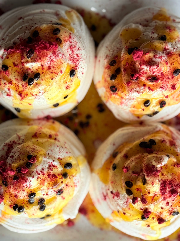 Mini Pavlovas with Fruit Garnish (GF)