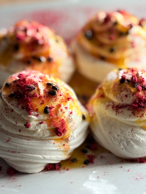 Mini Pavlovas with Fruit Garnish (GF)