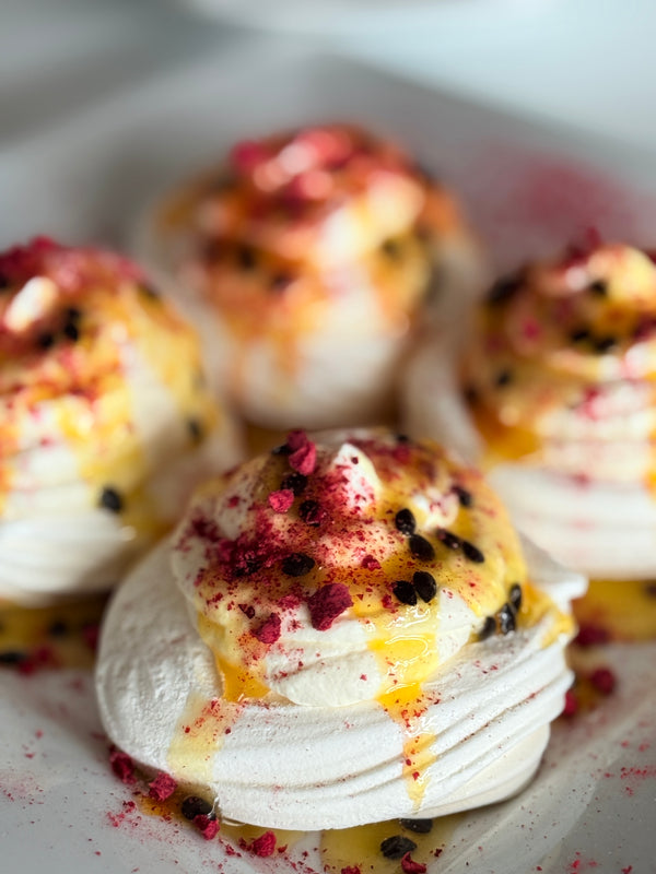 Mini Pavlovas with Fruit Garnish (GF)