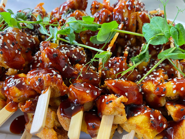 Korean Chicken Skewer, Sesame, Cucumber and Kewpie Mayo