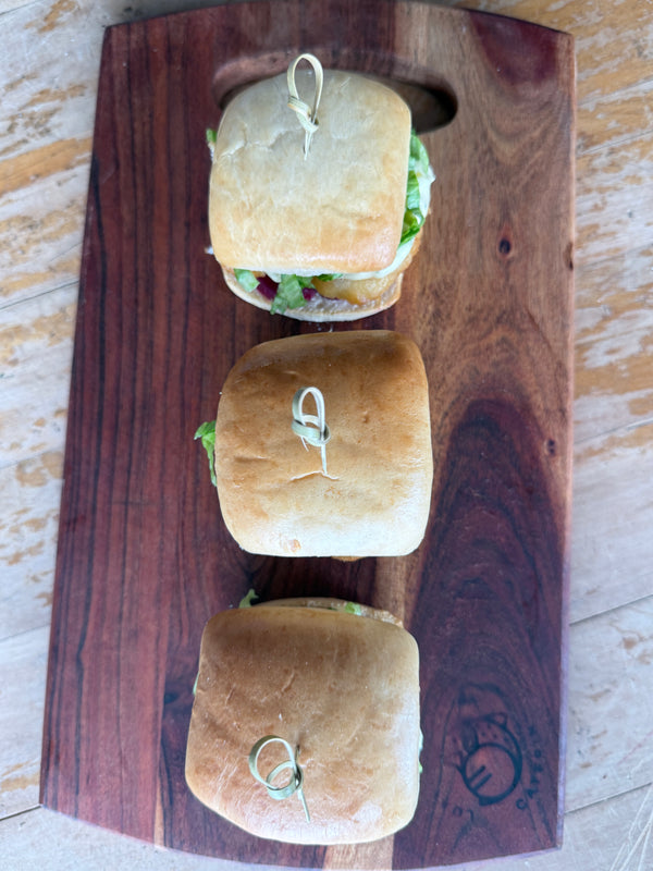Fish Slider with Beetroot, Lemon Aioli & Iceberg