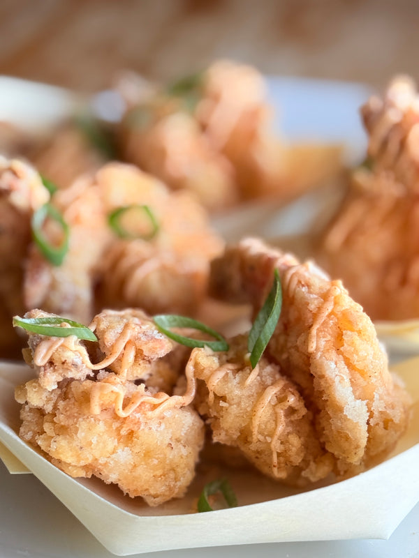 Fried Garlic Prawns with Chipotle Aioli